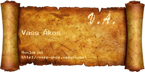 Vass Ákos névjegykártya