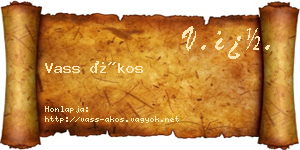Vass Ákos névjegykártya